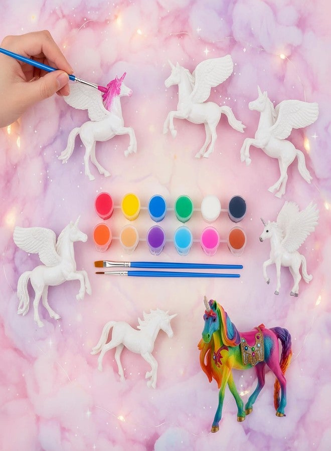 DoubleFill 20 Pcs Unicorn Arts and Crafts Kit for Kids or Girls Ages 3+ Paint Your Own Unicorn Paintable Figurines with Painting Kits Decorate and Drawing 3D Toys for Children Gift Birthday Party(1) - Image 5